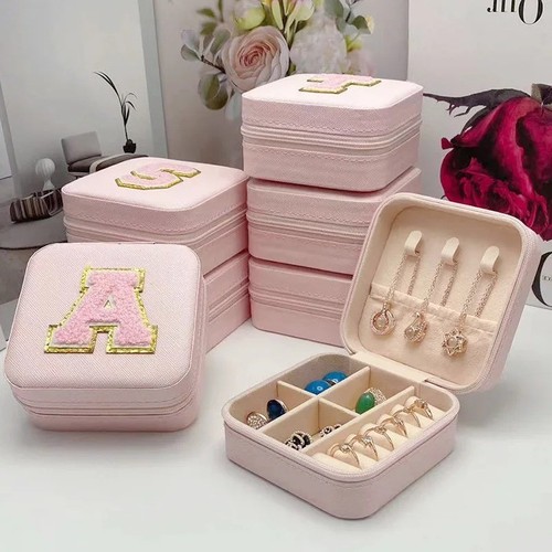 Pink leather jewelry storage - jewelry,