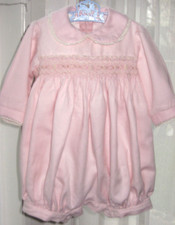 Winter Smocked Romper All in 1 PRETTY ORIGINALS Pink Baby Girl 6 - 9 m Play Suit