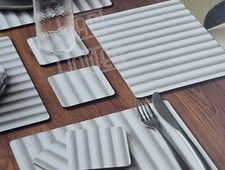 Pack of 8 Grey & White Stripe