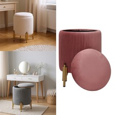 Round Ottoman Stool Velvet