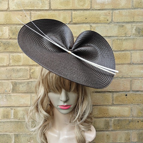 Brown ivory cream fascinator - brown,