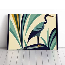 Heron Bird Art Deco Abstract