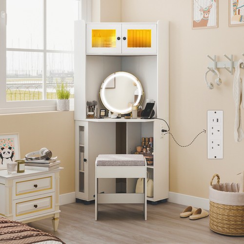 Compact corner dressing table - dressing,