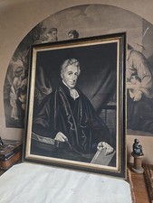 Antique Mezzotint Male Portrait In Hogarth Frame
