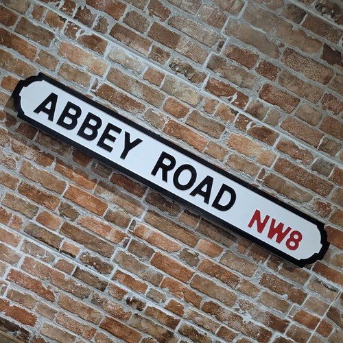 Abbey road sign wooden faux - abbey,