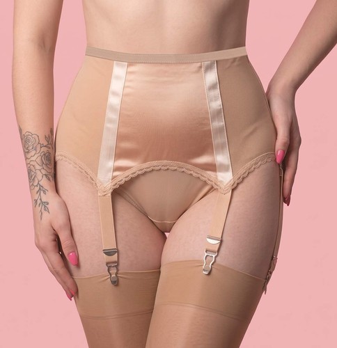 Beige strap suspender belt - 6,