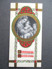Vintage CHRISTMAS Card RELIGIOUS Madonna & Child 1920s Art Deco Style