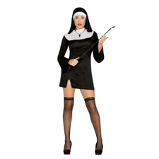 Naughty Nun Costume Ladies Habit Fancy Dress Outfit Religious Party Cosplay