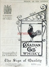 CANADIAN CLUB 'Seven Years Old' Whisky : Original 1925 ADVERT 688-91