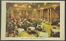 San Francisco California Palace Hotel Garden Court Vintage Postcard Unposted