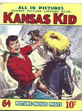 COWBOY PICTURE LIBRARY 4 comics Kansas Kid Nos 240,256,260,264
