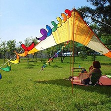 55'' Rainbow Spiral Windmill Wind Windsock  Camping Tent Garden Decor