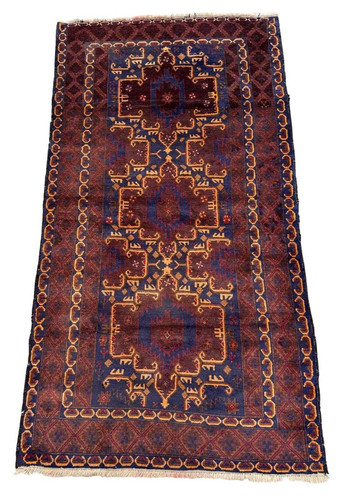 Vintage afghan baluchi rug 4 - afghan,