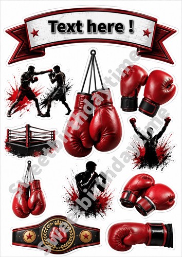 Boxing sport edible cake - sport,