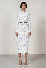 Alessandra Rich White & Silver Long Evening Dress uk 8 (it 40, fr 36, us 4) 