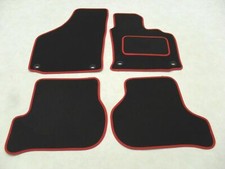 VW Golf MK5 2004-09 Fully Tailored Deluxe Car Mats in Black with Red Trim.