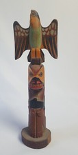 Antique 1920's Northwest Coast Native American Indian Red Cedar Wood Totem Pole