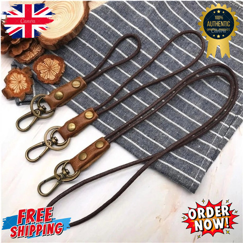 Leather lanyard neck strap - lanyard, for