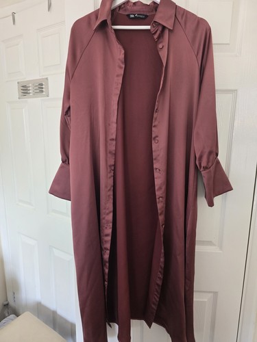 Zara burgundy longline shirt - zara,