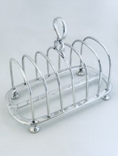 Antique Victorian Solid Sterling Silver Toast Rack 6 Division London 1897