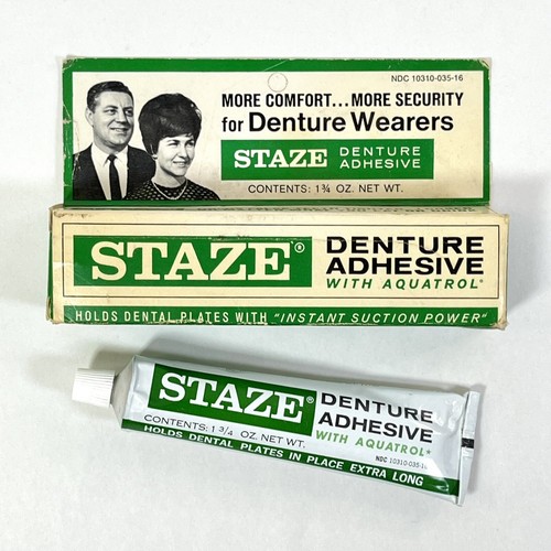 Vintage staze denture adhesive - staze,