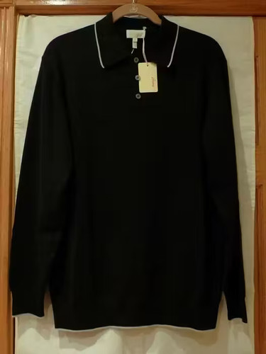 Brioni black polo sweather - brioni,