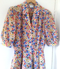TRUE VINTAGE 1940's-style80's does 40s AS ADLER FLORAL TEA DRESS LAND GIRL 36 10