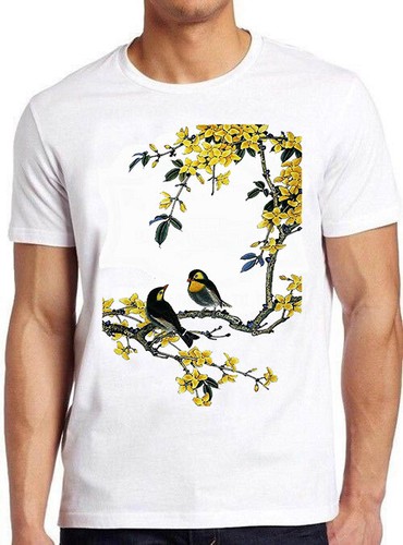 Birds yellow flowers - flowers, art