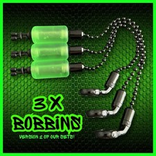 3 X Carp Fishing Bobbins. Bite Indicator Set. 3 Bobbins For Carp Fishing. (Ver2)