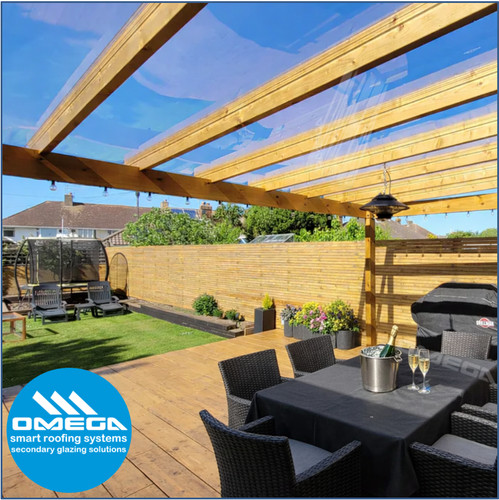 Glass clear polycarbonate roof - clear,