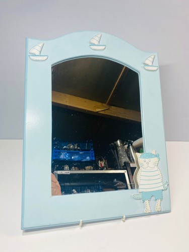 Pirate cat mirror powder - cat, blue