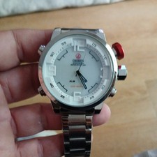 OHSEN Men Quartz Watch Dual Time Digital Wristwatch New In Box 