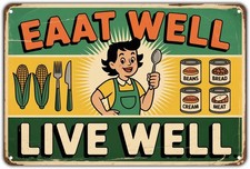 Eat Well Live Well Tin Metal