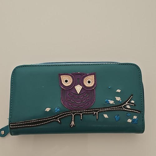 Teal faux leather zip - leather, zip-around