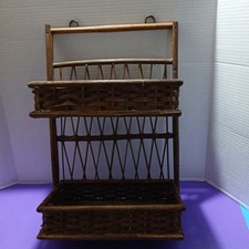 VTG Wicker Rattan Boho Shelf