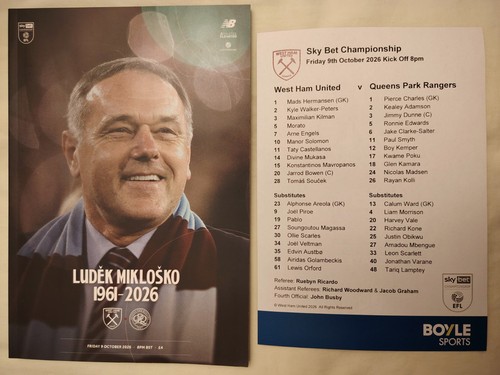 West ham qpr programme team - west, +team