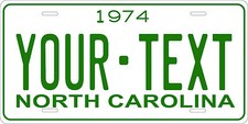 North carolina 1974 license - 1974,
