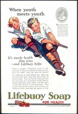 LIFEBUOY SOAP: When Youth Meets Youth.  Original 1920s ADVERTISEMENT. Free Post
