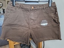TU Coloured Denim Distressed Shorts Size 14 NEW Never Worn