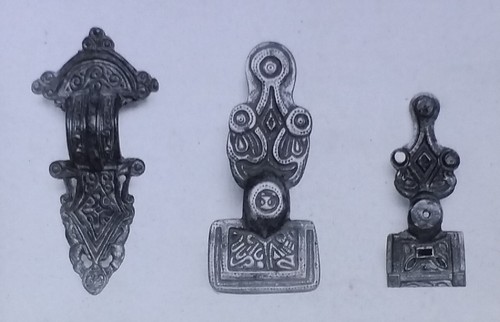 Three anglo saxon brooches - anglo-saxon,
