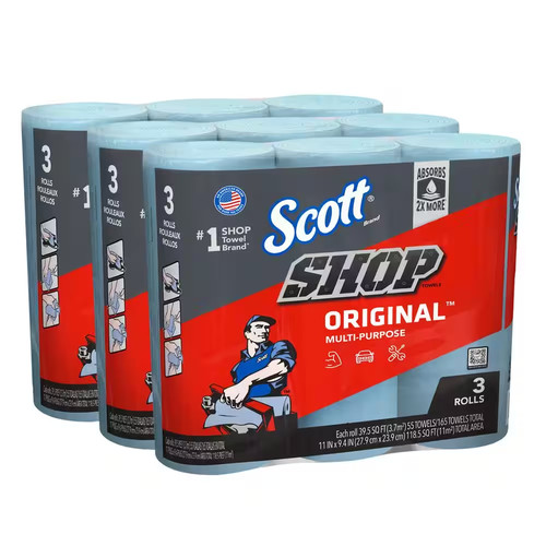 Blue shop towel wipes - towel, (3-pack