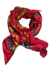 Daks Red Italian Silk Scarf