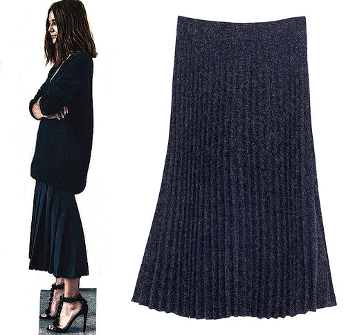 Zara pleated skirt long - zara,