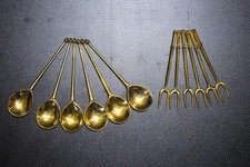 Brass Medieval Cutlery Set Viking Cutlery Spoon Fork Set of 6 pcs Christmas Gift