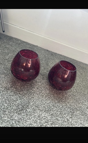 Glass crackle tea light - glass,
