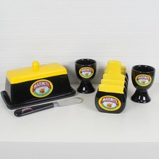 Marmite Ceramic Breakfast Set - Toast Rack, Egg Cups, Butter Dish & Knife.