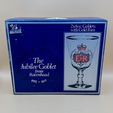 The Jubilee Goblet From Ravenhead 2 X 8oz Goblet With Gold Rim - Boxed