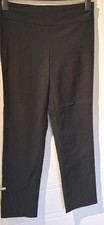 Ladies Size 14, Pull On Trousers.  Black & Faint Grey Design. 28.5" Leg.