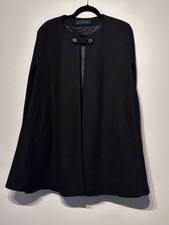 Zara Woman Wool Blend Cape Coat – Black – Size EUR M / UK 10 / USA M 
