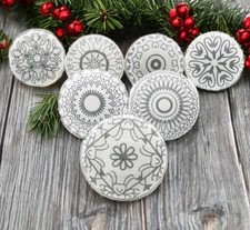 Grey and white knobs mandala